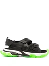 Balenciaga Neoprene And Rubber Clearsole Track Sandals, Brand Size 41 (us Size 8) In Green