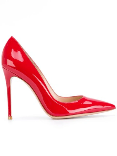 Gianvito Rossi Paris 105 Patent-leather Court Shoes In Red