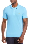Lacoste Slim Fit Pique Polo In Barbeau Blue