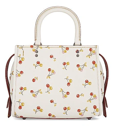 COACH Cherries Print Shoulder Bag in White