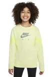 Nike Kids' Air French Terry Logo Sweatshirt In Lime Ice,light Lemon Twist