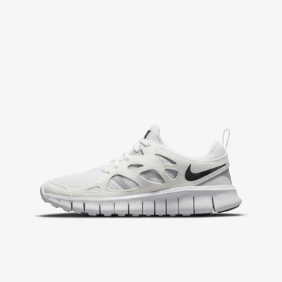 Nike Free Run 2 Big Kids' Shoes In White,wolf Grey,black
