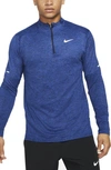 Nike Dri-fit Element Half Zip Running Pullover In Obsidian/game Royal/reflective Silver