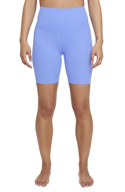 Nike Yoga Luxe Women's High-waisted Shorts In Royal Pulse/aluminum