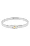 Allsaints Stud Bangle Bracelet In Rhodium/gold