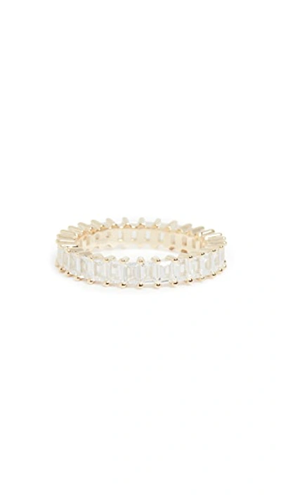 Adinas Jewels Thin Baguette Eternity Band In Gold