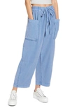 Free People Be The Change Slouch Pants In Blue Metal