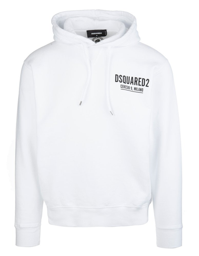 Dsquared2 Ceresio 9 Logo Print Hoodie In White,black