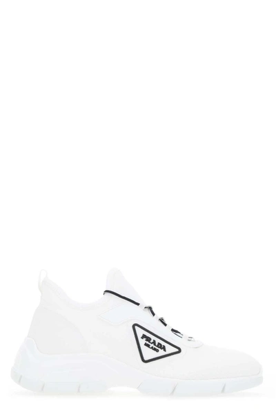 Prada Knit Sneakers In White