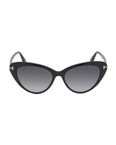 Tom Ford Harlow Acetate Cat-eye Sunglasses In Black Gradient