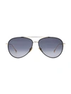 Isabel Marant Women's Brow Bar Aviator Sunglasses, 60mm In Gold/gray