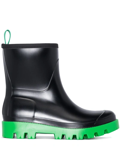 Gia Borghini Giove Black/green Wellington Rain Boots Boots Woman