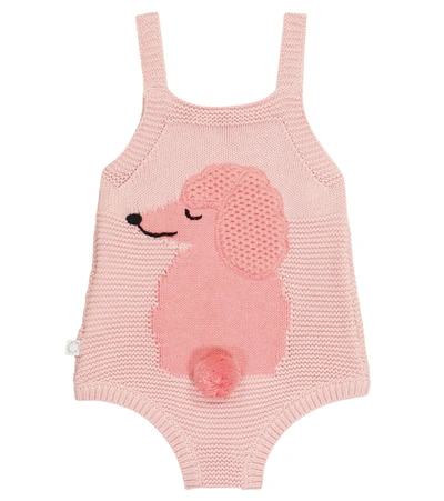 Stella Mccartney Babies' Organic & Wool Blend Knit Bodysuit In Pink
