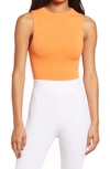 Naked Wardrobe Jersey Sleeveless Bodysuit In Orange Peel