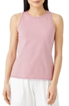 Eileen Fisher Petite Organic Cotton Jersey Slim Tank In Magnolia