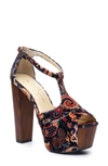 Jessica Simpson Women's Dany High Heel Platform Dress Sandals Women's Shoes In Autumn Combo