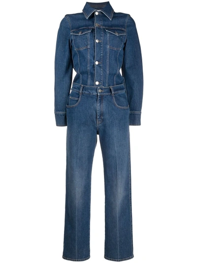 Stella Mccartney Vintage-wash Denim Jumpsuit In Blue