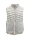 Brunello Cucinelli Quilted Nylon-shell Down Gilet In Grey