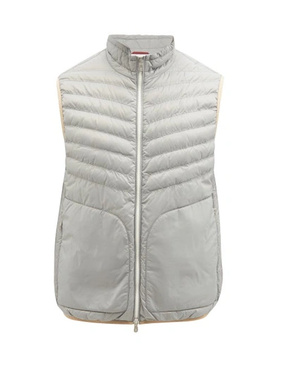 Brunello Cucinelli Quilted Nylon-shell Down Gilet In Grey