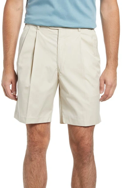 Berle Prime Pleated Poplin Shorts In Light Tan