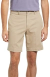 Berle Charleston Flat Front Chino Shorts In Khaki