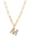 Nadri Pave Initial Pendant Necklace In Gold M