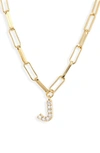Nadri Pavé Initial Pendant Necklace In Gold J