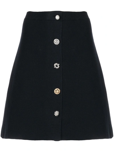 Adam Lippes Fine Combed Cotton Miniskirt In Black