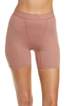 Skims Cotton Rib Boxers In Rose Clay