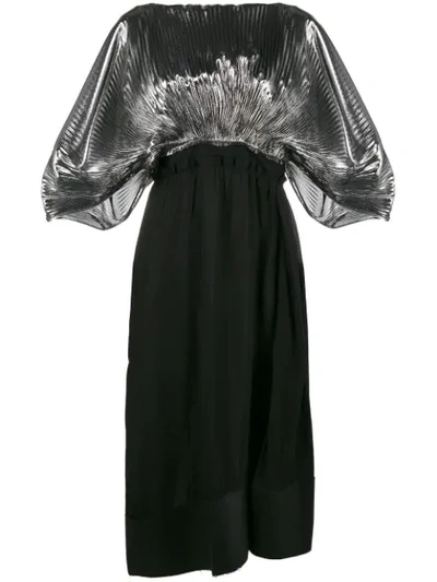 Loewe Bi-colour Cocoon-sleeved Lurex Dress In Black