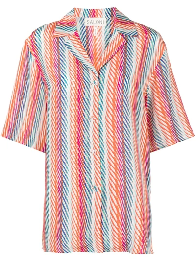 Saloni De Chine Silk Crepe Shirt In Multicolor