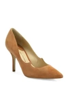 Paul Andrew Kimura Suede Point Toe Pumps In Toffee