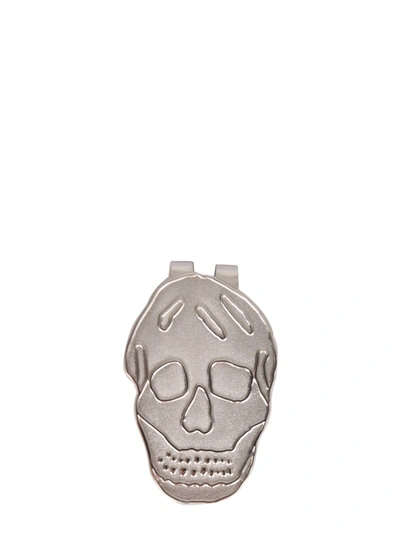 Alexander Mcqueen Clip Skull For Banknotes In Silver