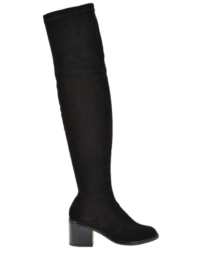 Robert Clergerie Palace Stretch-suede Tall Boot In Black