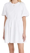 English Factory Short-sleeve Crewneck Mini Dress In White