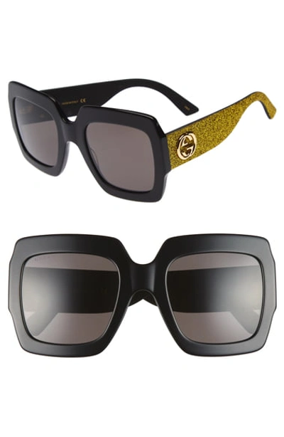 Gucci 54mm Square Sunglasses - Black
