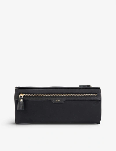Anya Hindmarch + Net Sustain Night And Day Recycled Shell, Pvc And Leather Cosmetics Case In Black