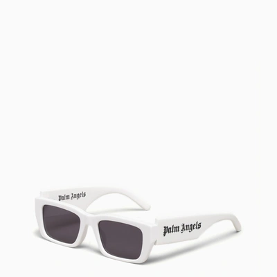 Palm Angels White/black Logoed Sunglasses