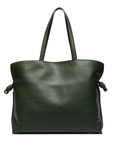 Loewe Flamenco Xl Leather Shoulder Bag In Green