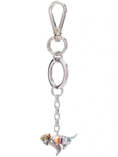Paul Smith Dog Pendant Keyring In Silver
