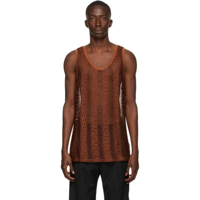 トップス CMMN SWDN mesh tank top CMMN SWDN Tan Mesh Second Skin Tank Top CMMN SWDN