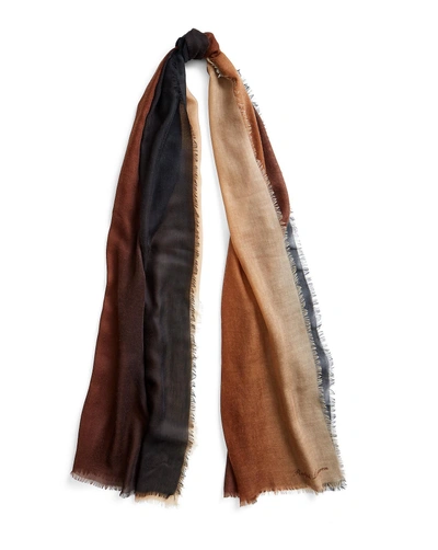 Ralph Lauren Ombré Cashmere Scarf In Brown