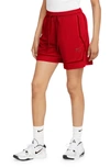 Nike Dri-fit Swoosh Fly Women's Basketball Shorts In Sport Red,flat Gold