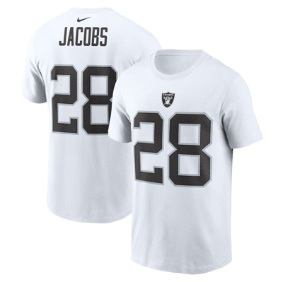 Nike Men's Josh Jacobs White Las Vegas Raiders Name And Number T-shirt