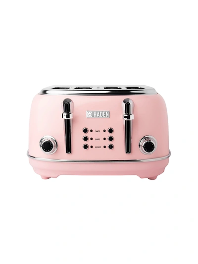 Haden Heritage 4-slice Toaster With Browning Control, Cancel, Bagel And Defrost Settings - 75044 In Pink