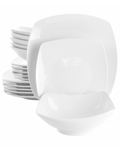 Elama Newman Dinnerware Set Of 18 Pieces In White
