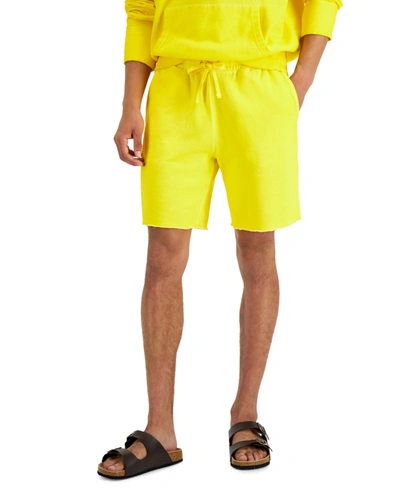 Sun + Stone Men's Regular-fit Garment-dyed 8" Fleece Shorts, Created For Macy's In Bright Star