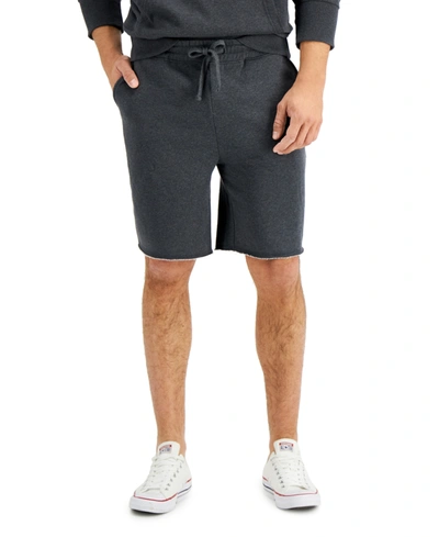 Sun + Stone Men's Regular-fit Garment-dyed 8" Fleece Shorts, Created For Macy's In Charcoal