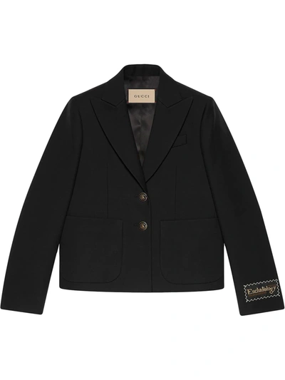 Gucci Single-breasted Cady Crêpe Jacket In Black