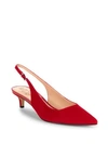 Sam Edelman Ludlow Suede Kitten Heel Sling Backs In Red